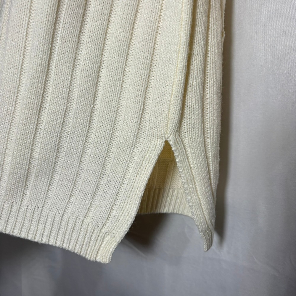 Vintage Bobbie Brooks Ivory Ribbed Knit Cardigan Sweater XL BB610SWF99 - Picture 3 of 8